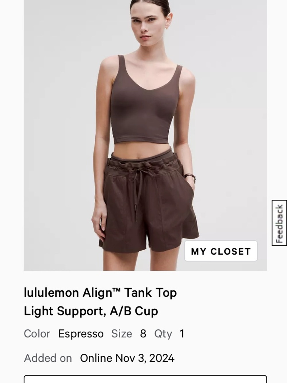 lululemon athletica Align Tank Top in Espresso (Brown)